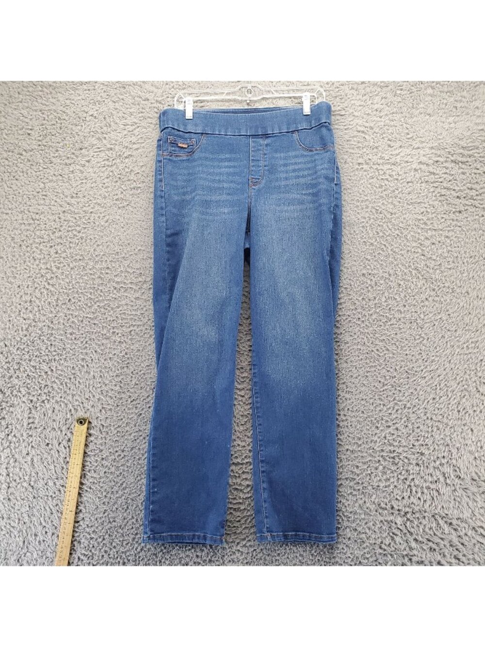 Nine West Jeans Womens Size 12 Blue Heidi Pull-On Straight Denim Pants *Read*
